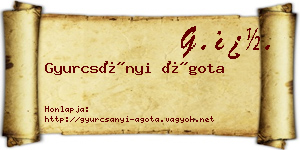 Gyurcsányi Ágota névjegykártya