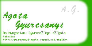 agota gyurcsanyi business card